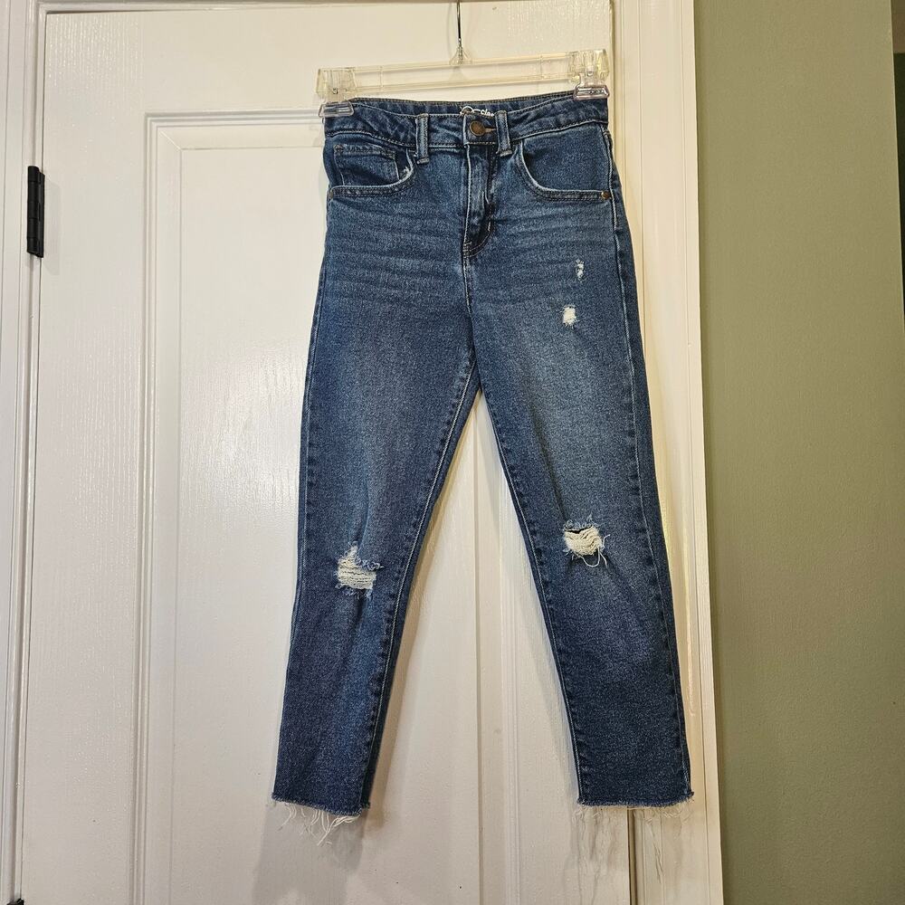 Art Class Girl's Size 6X Distressed Raw Hem Girlfriend‎ Jeans